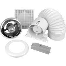 100mm Inline Shower Extractor Fan Kit With Light Timer Toolstation Shower Extractor Fan Bathroom Ceiling Extractor Fan Fan Light