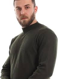 off cliff Mock Neck Ribbed T shirt men havan L: Buy Online at Best Price in  Egypt