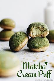 For All Matcha Lovers Out There Matcha Cream Puff Is One Of The All Time Favorite Matcha Recipe Snack Matcha Recipe Matcha Dessert Recipes Green Tea Recipes