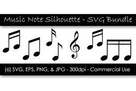 Black and white music symbols silhouette. Music Note Silhouette Svg Clipart Bundle By Gjsart Thehungryjpeg Com