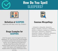 Sleepers meaning is defined below Correct Spelling For Sleepers Infographic Spellchecker Net