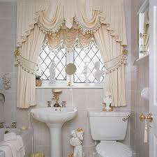 The poor bathroom always gets the short end of the decorating stick. What Type Of Bathroom Window Curtain Designs Looks Good Curtains Drapes Luxury Des Bathroom Window Curtains Small Bathroom Window Bathroom Window Treatments