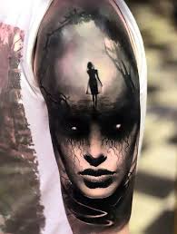 It can signify that the wearer has spent time in prison. Flawless Horror Girl Tattoo Idea Scary Tattoos Horror Tattoo Realism Tattoo