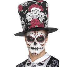 On oublie les couleurs nude, on opte plutôt pour des couleurs très sombres. Chapeau Haut De Forme Et Maquillage Dia De Los Muertos