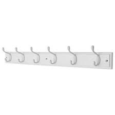 3 tool hangers on a rail. Smith Locke Hook Rail White 685 X 90mm Coat Hooks Screwfix Com