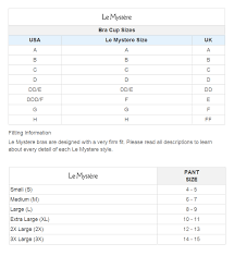 le mystere bra size chart bedowntowndaytona com