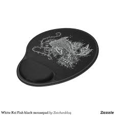 Black And White Mouse Pad White Koi Fish Black Mousepad Zazzle Com Koi Fish Information Black White Style