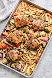Sheet Pan Honey Balsamic Chicken Thighs With Veggies Recipe Balsamic Chicken Recipes Honey Balsamic Chicken Balsamic Chicken Thighs