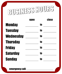 The sign template prints on one 8.5 x 11 page. 10 Best Free Printable Business Hours Sign Template Printablee Com
