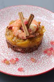 Gambas Bio Flambees Au Cognac Chutney De Mangue Aux Epices De Noel Riz Rouge A La Grenade Recette Chutney Mangue Chutney Epices De Noel