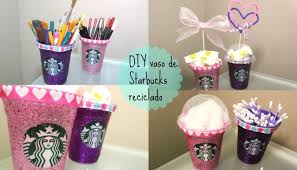 Diy Vaso Reciclado De Starbucks Para Decorar O Regalar Starbucks Vaso De Starbucks Manualidades
