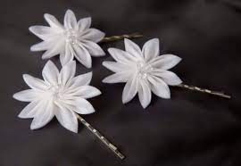 Silk Flowers Hair Clips Edelweiss 38 50 Via Etsy Silk Flower Hair Clip Flower Hair Clips Silk Flowers
