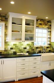 Green glass tile kitchen backsplash. Home Living Blog Green Kitchen Tile Backsplash