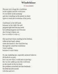 Windchime By Tony Hoagland Prose Poem Poetry Out Loud My Poetry