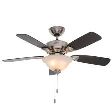 Hunter Caraway 44 In Indoor Brushed Nickel Ceiling Fan With Light 52081 Ceiling Fan Ceiling Fan With Light Brushed Nickel Ceiling Fan
