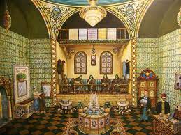 لوحة من التراث الدمشقي الحمامات الدمشقية heritage of damascus damascus public baths for men