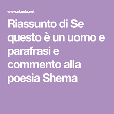 Questa poesia di primo levi è stata consigliata da farco. Pin Su Italiano