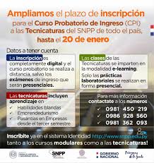 Esto ocurre a 26 kilómetros de concepción, en la escuela nº 1730, inmaculada concepción, de frontera curuzu ñu. Snpp Ampliacion Del Plazo De Inscripcion Cpi Para Tecnicaturas Del Snpp 2021