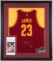 Commemorate lebron james and the los angeles lakers as the 2020 nba finals champions with this framed collectible. Lebron James Signed Cavaliers 35x41 Custom Framed Jersey Display Uda Coa Fanatics Hologram