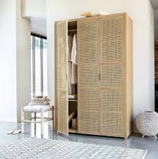 3 Door Wardrobe With Rattan Canopy Maisons Du Monde Mobel Zum Selbermachen Hausmobel Wohnen