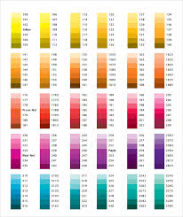 free 8 sample cmyk color charts in pdf word