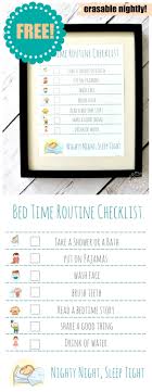 Bed Time Routine Checklist Free Printable