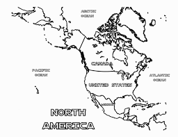North America Map Coloring Pages North America Map America Map South America Map