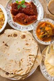 Photographic Print Chapatti Roti Curry Chicken Biryani Rice Salad Masala Milk Tea And Papadom Indian Food On D Chicken Recipes Food Asian Chicken Recipes