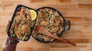 One Skillet Mediterranean Chicken And Rice Recipe Fit Men Cook Healthy Chicken Recipes Recipes Healthy Chicken Recipes Easy