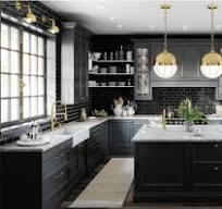 Modern Style Linear Green Cabinets Kitchen Cabinets Custom ...