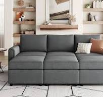 Amazon.com: LINSY HOME Sofá cama modular seccional, sofá ...
