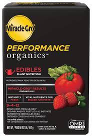 There may also be secondary nutrients or micronutrients in the formula. Miracle Gro Performance Organics Edibles Plant Nutrition