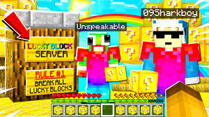 Lucky block underground   craftable  ️ in chests   dirt lucky block underground  ️ craftable  ️ in chests   wood lucky block underground   I Brought Unspeakable And Shark To The Lucky Block Server In Minecraft Youtube