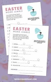 Jumble word puzzle free printable crossword puzzles free printable word searches printable templates planner template vocabulary games word games scramble words. Free Printable Easter Word Jumble Pjs And Paint