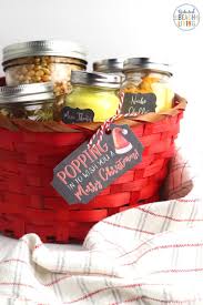 Filled with your favorite quality gourmet salty snacks and sweet treats, our collection of holiday food gift baskets are great as a spread to munch on while enjoying conversations and catching up, or while you. Popcorn Diy Christmas Gift Basket With Free Popcorn Labels Natural Beach Living