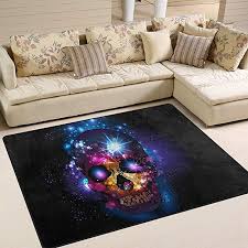 Fantastic Sugar Skull Day Of The Dead Halloween Decorations Area Rug Pad Non Slip Kitchen Floor Mat For Living Roo Decor Halloween Home Decor Sugar Skull Decor