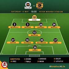 Amakhosi would like nothing more than to get a positive result from the game. Kaizer Chiefs On Twitter Starting Line Up Absaprem Amakhosi4life