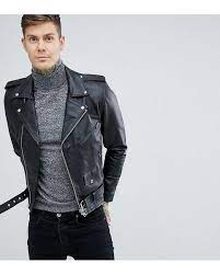 Handmade Mens Black Slim Fit Biker Jacket Men Leather Jacket Fitted Biker Jacket Leather Jacket Men Black Leather Biker Jacket