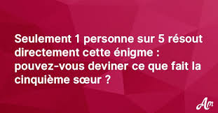 Grilles de mots croisés pour les enfants de la maternelle et du primaire. Seule 1 Personne Sur 5 Peut Resoudre Cette Enigme Qui Concerne Cinq Soeurs