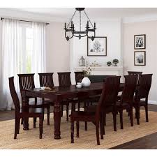 Rustic kitchen & dining room sets : Colonial American Large Rustic Wood Dining Table And Chairs Set