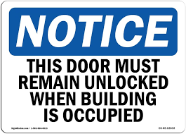 Power door locks are wonderfully convenient, as long as they work properly. Buy Osha Notice Sign This Door Must Remain Unlocked When Building Decal Protect Your Business Construction Site Made In The Usa Online In Indonesia B07d83khqs