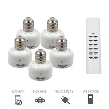 Tossow Wireless Light Socket With Smart Remote Control E26 E27 Light Bulb Base For Lamps Bulbs And Fixtures 5 Sockets 1 Remote View Light Bulb Socket Tossow Product Details From Xiamen Tossow Technology Co