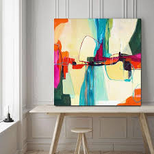 Large Abstract Print Turquoise Abstract Painting Print Large Abstract Art Print Pink Green Blue Orange Abstract Art Print Cool Life 2 Avec Images Peinture Abstraite Abstrait Painting