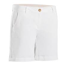 High waist denim bermuda shorts. Golf Bermuda Shorts Damen Weiss