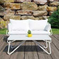 Novogratz Poolside Gossip Collection Teddi Outdoor Loveseat And Coffee Table Walmart Canada Outdoor Loveseat Patio Loveseat Coffee Table White