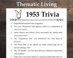 Read on for some hilarious trivia questions that will make your brain and your funny bone work overtime. Born In 1953 Etsy