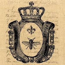 Download 790+ royalty free fleur lys royal vector images. Royal Bee Paris France Fleur De Lys Crown Vintage Romantic Antoinette Graphic Art Ephemera Gift Tag Label Napkins Burlap Pillow Sheet N 742 Bee Art Art Bee