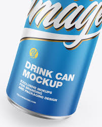 Metallic Drink Can W Matte Finish Mockup In Can Mockups On Yellow Images Object Mockups