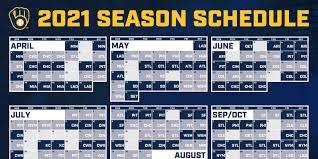 The toronto blue jays kick off their spring training schedule this sunday, feb. Brewers Announce 2021 Regular Season Schedule