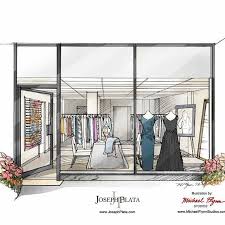Recent Color Illustration Joseph Plata Designer Women S Wear Studio And Boutique In Atlanta Hand Store Design Boutique Interior Design Sketches Store Design